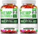(2 Pack) Hemp Gummies - 90PCS Stress Relief Fruity Gummy Bear with Hemp Oil