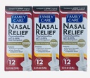 Cuidado de la familia Bomba de Alivio de Nasal Espray de niebla .5OZ [ Pack de 3 ]