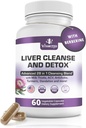 Liver Cleanse Detox &amp; Repair Fatty Liver Supplements 28-in-1 Advanced Herbal Liver Health Supplement Formula - Milk Thistle Silymarin, Artichoke Extract, Dandelion & Apple Cider Vinegar - 60 pastillas