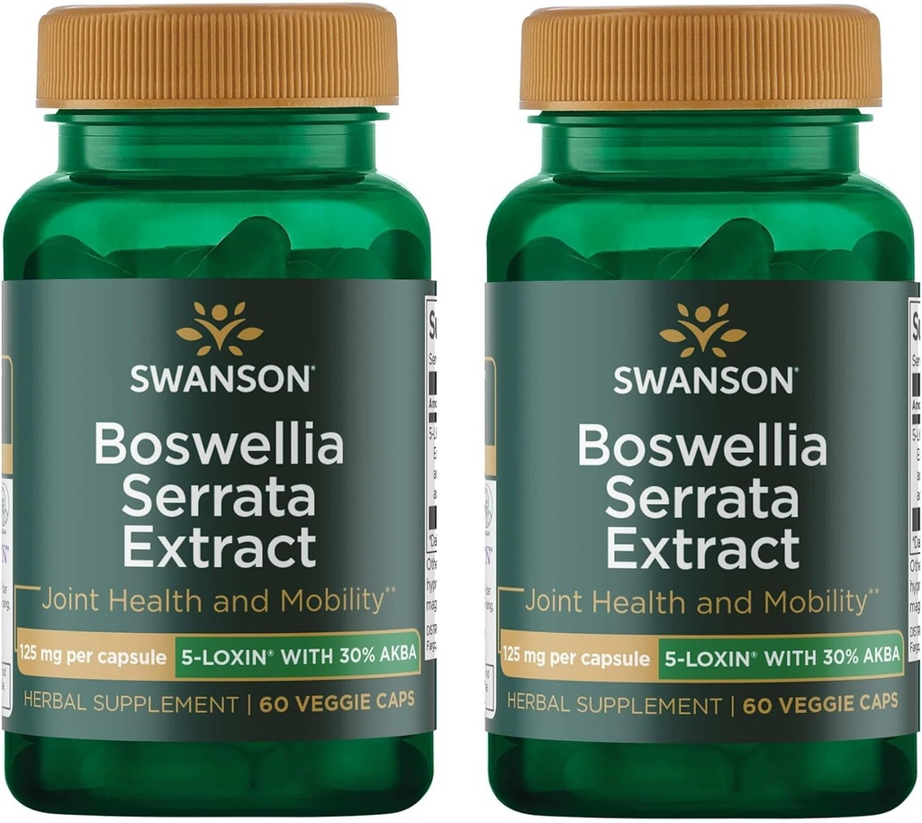 Swanson Boswellia Serrata Extracto 125 mg 60 Veg Caps (2 Pack)