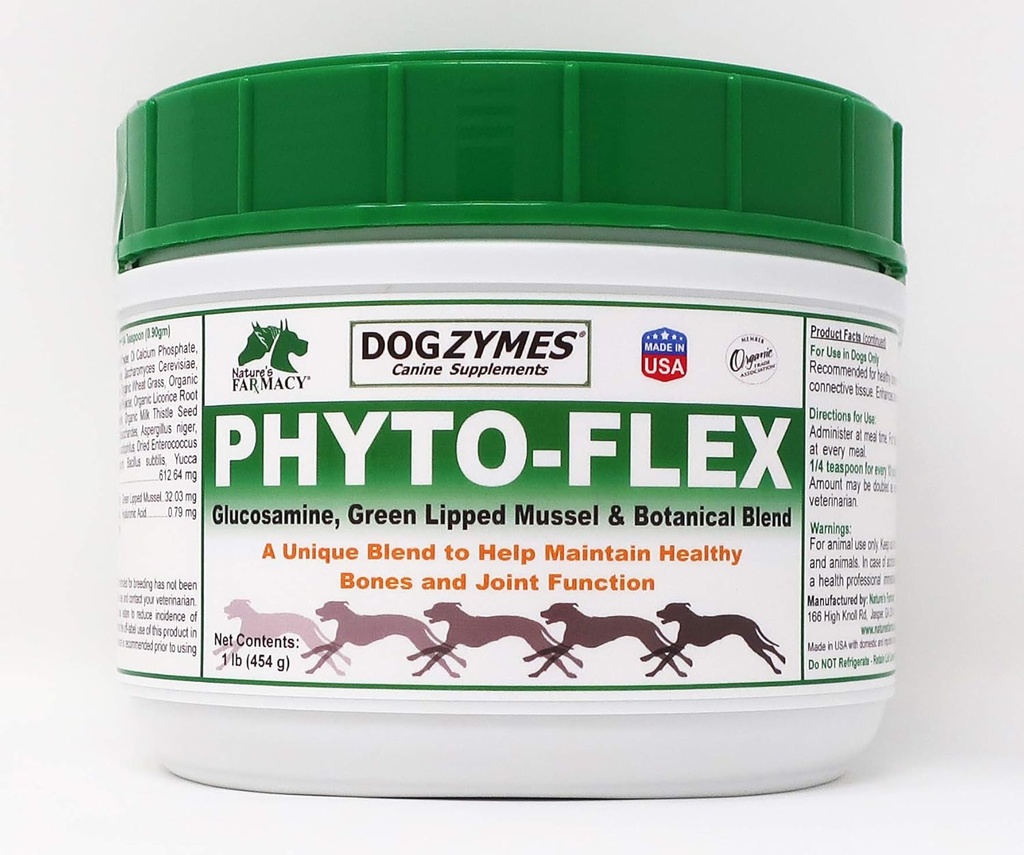 Dogzymes Phyto Flex - Glucosamina, Condroitina, MSM y Ácido Hialurónico... (1 libra)