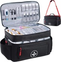 BAGSFY Travel Medicine Bag Organizer, Medical Bag Empty, Pill Bottle Organizer for Home, Large Medication Storage, Travel Carrying Case First Aid Kit Bags Empty, Emergency Kit.