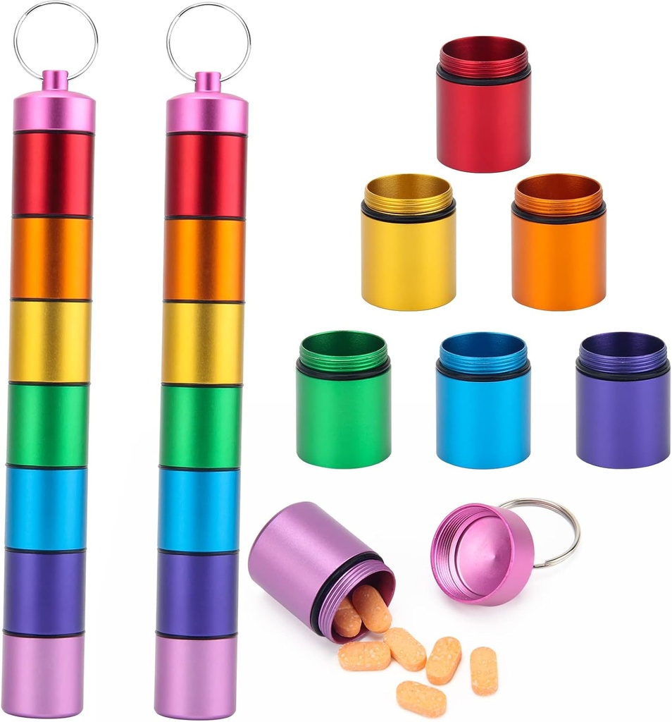 Cadena pequeña portatil, Windpeed 7 Days Pill Box Holder Organizador semanal Caso de contenedores para Organizador de Medicina de Viaje, impermeable " Reutilizable (7 colores) (2)