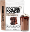 Comidas simples limpias Whey Protein Powder, Chocolate Brownie Batter Flavor Naturalmente Endulzado, 100% Grass Fed Protein Powder con Enzimas Digestivos & No Ingredientes Artificiales, Gluten Gratis, 30 Servimientos