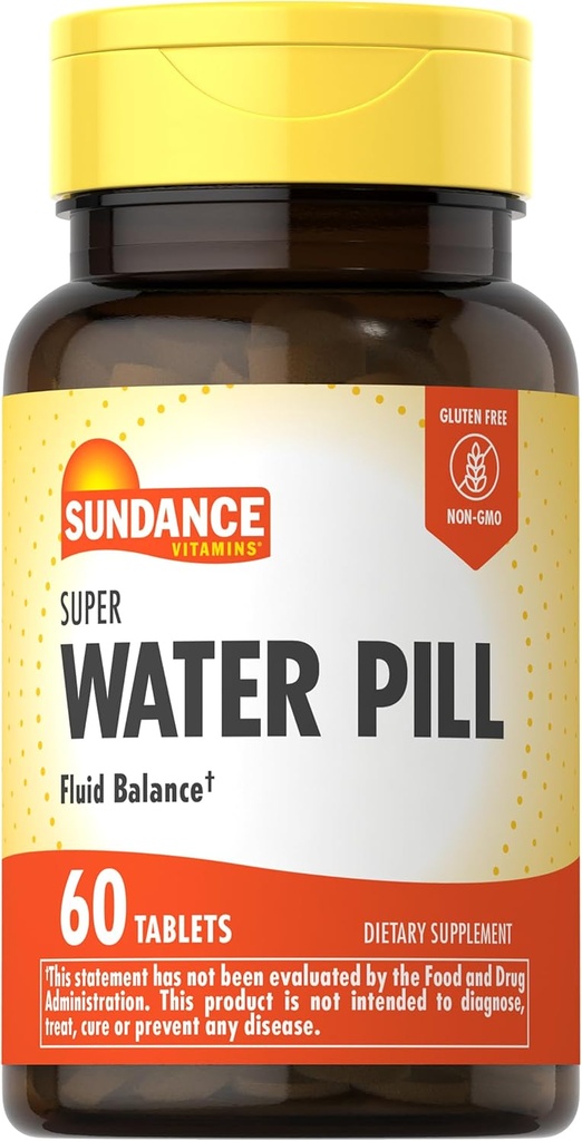 Sundance Water Pill ← 60 Tablets ← Fluid Balance Complemento Silencio Vegetariano, No GMO, y Fórmula Libre Gluten