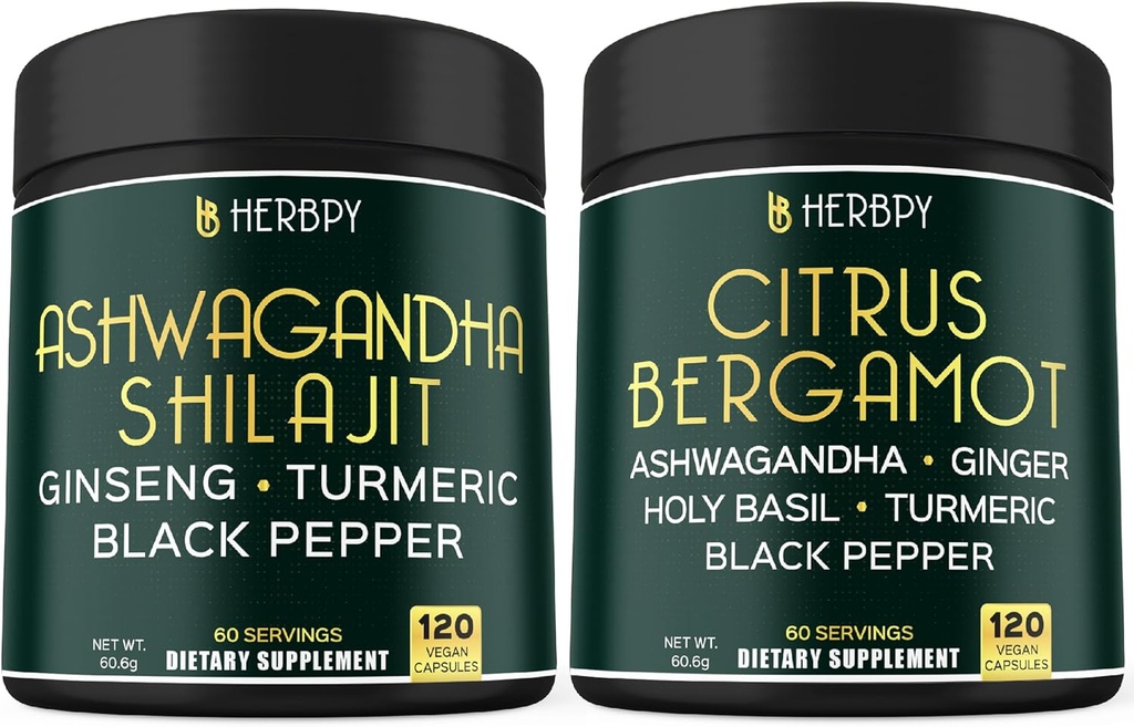 Bundle 5in1 Ashwagandha Shilajit & 6in1 Citrus Bergamot Suplementos