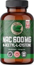 Vitaminas de laboratorio puro NAC (N-Acetyl-Cysteine) 600 mg - 120 caps Made in Canada