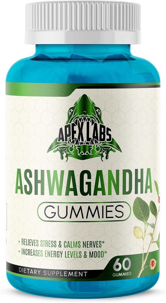 Ashwagandha Gummies - 60 Conde - Berry mixto, KSM-66, Vegan, Planta base, No Gluten-Free &amp; Gelatin Free Relax