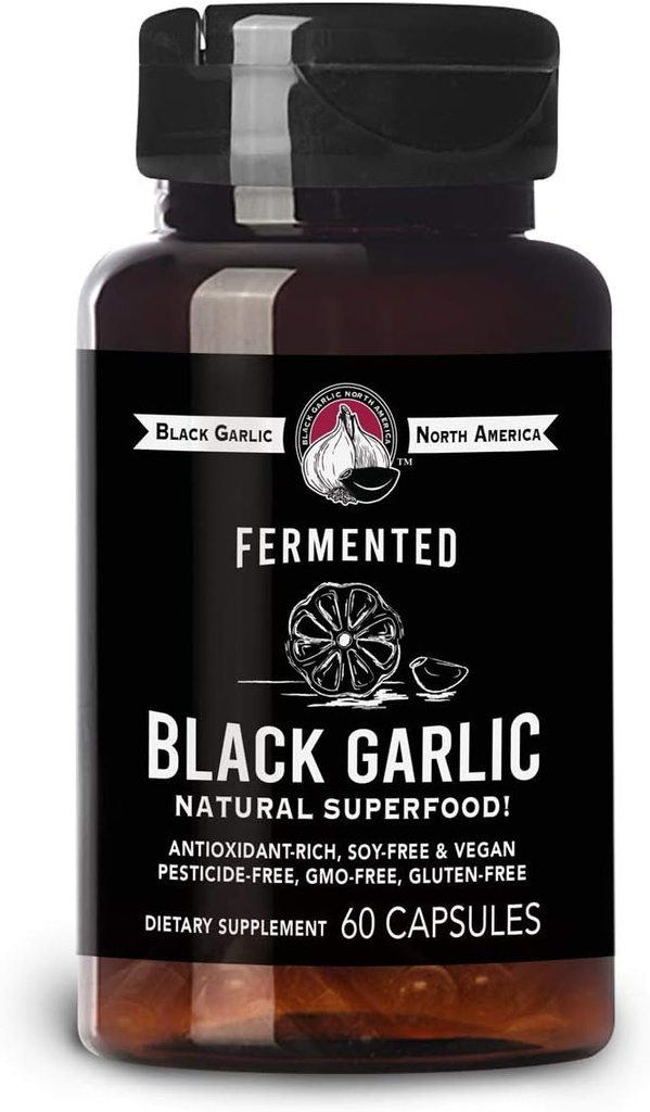 Cápsulas de ajo negro – SUPERFOOD natural 60 Cápsulas / 30 Serviciones (1,000mg/Serving)