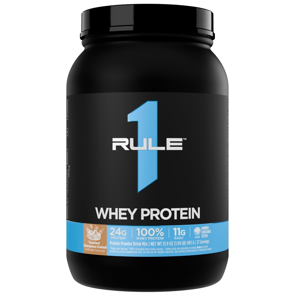 Regla 1 Whey Protein – 24g Fast-Acting Protein from All-Whey Sources with Naturally Occurring EAAs " BCAAs for Workout Recovery or Anytime Use (2 libras*, Toasted Cinnamon Cereal)