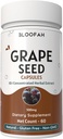 Grape Seed Capsules 500mg | 10:1 Concentrated Extract | Natural Herbal Supplement | Non-GMO, Gluten-Free | Grape Seed Powder for Daily Wellness (60 Count (Pack of 1))