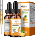 2 Pack Magnesium Glycinate Liquid Drops, 1000mg de Liquid Magnesium Complex Drops for Sleep, Nerve, Energy, Muscle, Bone, Calm & Digestion, High Absorption, 2 Fl Oz, Pineapple Flavor