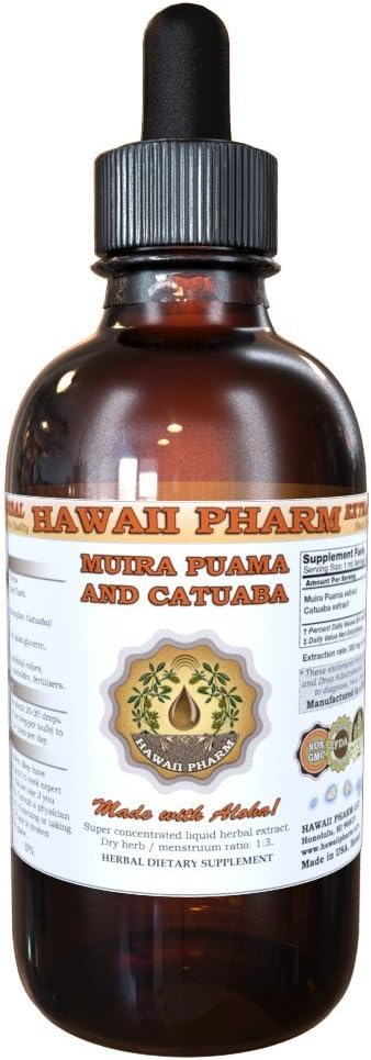 Hawaii Pharm Muira Puama y Catuaba Liquid Extract Tincture 4 Oz (120ml)