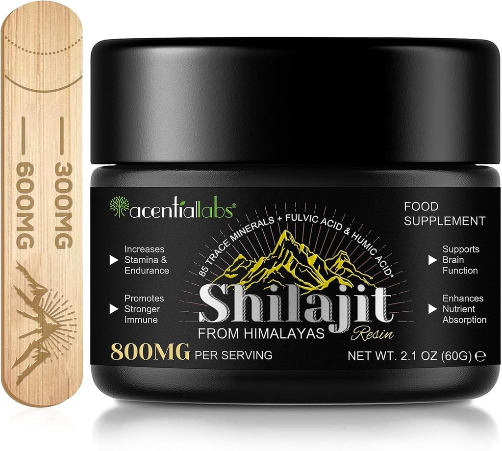 Shilajit Pure Himalayan Resin,Pure Shilajit with 85+ Trace Minerals " Fulvic Acid for Energy and Immune of Men and Women 2.1 OZ (4 Months Supply)