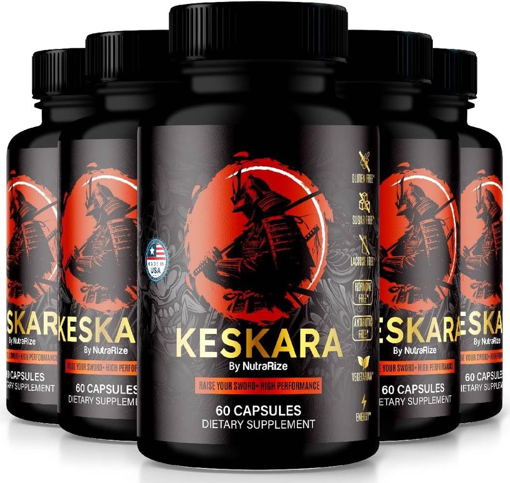 (5 Pack) Keskara Pills for Men, Keskara Capsules, Keskara Male Supplement, Premium Performance Support, Natural Formula for Muscle Growth and General Health, Official Reviews (300 capsules)