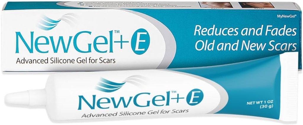 NewGel Plus Scar Gel by MyNewGel Advanced Professional Silicone Treatment for Old and New Scars w Vitamin E, High-Potency for Surgery, Keloids, Burns, and Facial Blemish Scars (30 Grams) - 1 oz