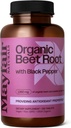 USDA Organic Beet Root with Black Pepper, 1350mg Organic Beet Root Powder, Suplemento dietético, 120 Tablets