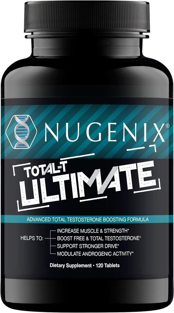 Nugenix Total-T Ultimate - Advanced Free and Total Testosterone Booster para Hombre - 120 Tablets