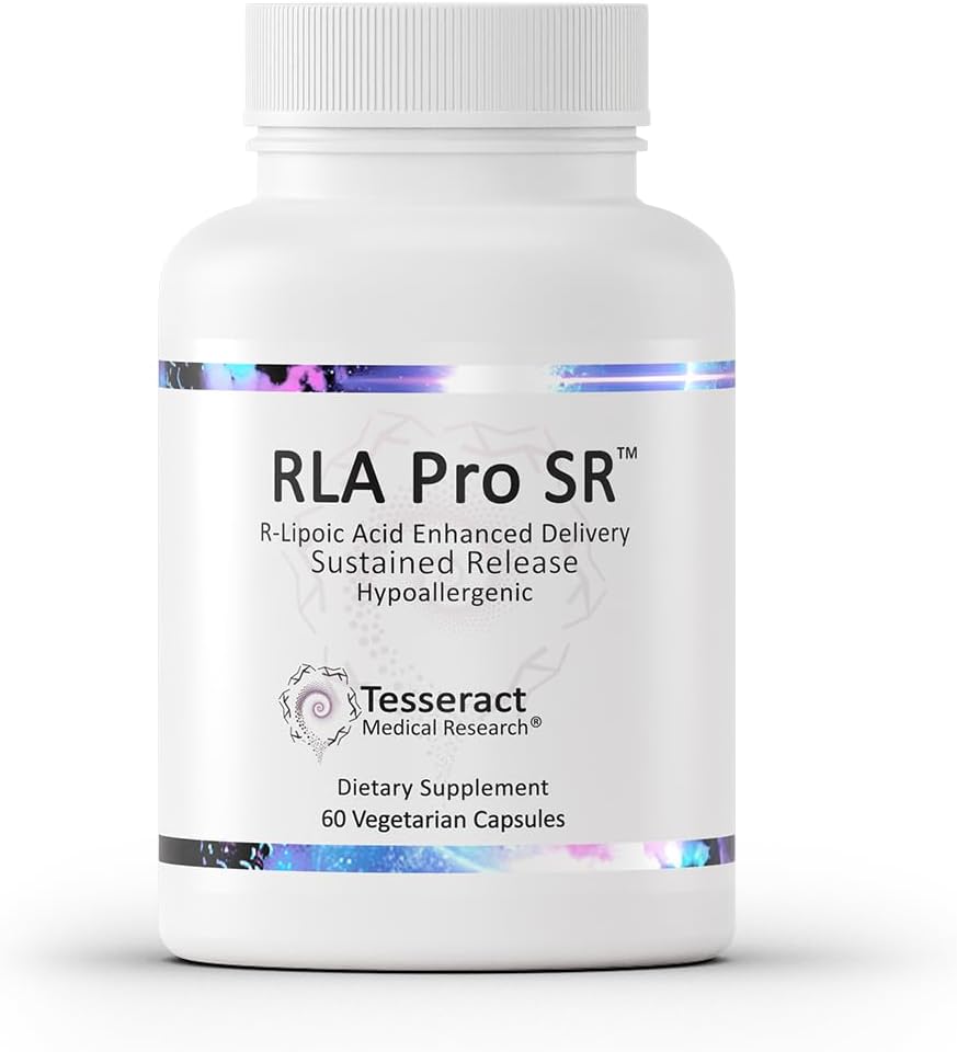 Tesseract RLA Pro SR, Lipoic Acid Supplement, 60 Capsules, Sustained-Release R-Lipoic Acid, Boosts Mitochondrial & Cellular Energy, Amino Acid Metabolism Support, Hypoallergenic