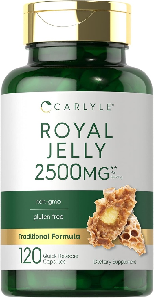 Carlyle Royal Jelly Capsule ← 2500mg Silencio 120 Cuenta ← Non-GMO y Fórmula Libre Gluten