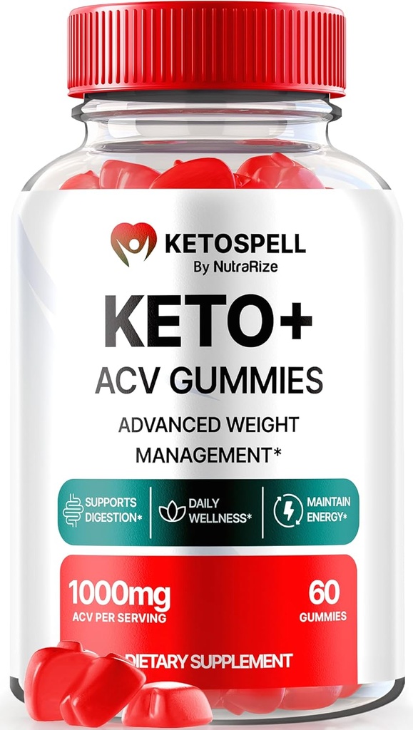 Keto Spell ACV Gummies, KetoSpell Keto ACV Fórmula avanzada de pérdida de peso, todo natural de Apple vinagre 1000MG, KetoSpell Keto + suplemento ACV, Gomitas Reseñas (60 Gummies)
