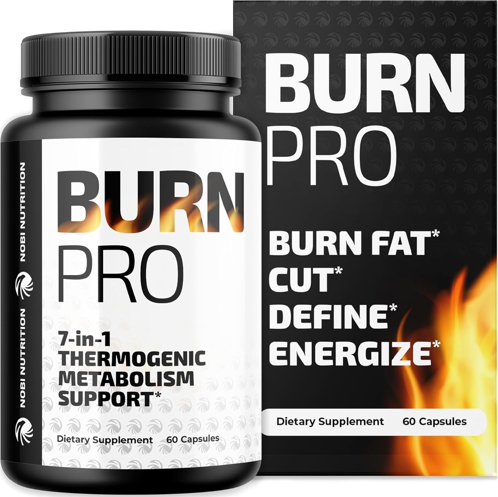 Burn Pro 7-in-1 Thermogenic Metabolism Booster ← Weight Management Support Supplement with Appetite & Energy Support ← Bloating Relief, Targeted Belly Toning " Keto Inducing ⋅ Slim, Trim " Tone ← 60ct