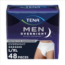 TENA Overnight Extra Coverage Incontinence Underwear for Hombre, Masculline Style and Discreet Cut Men's Underwear, Large/X-Large, 48 ct