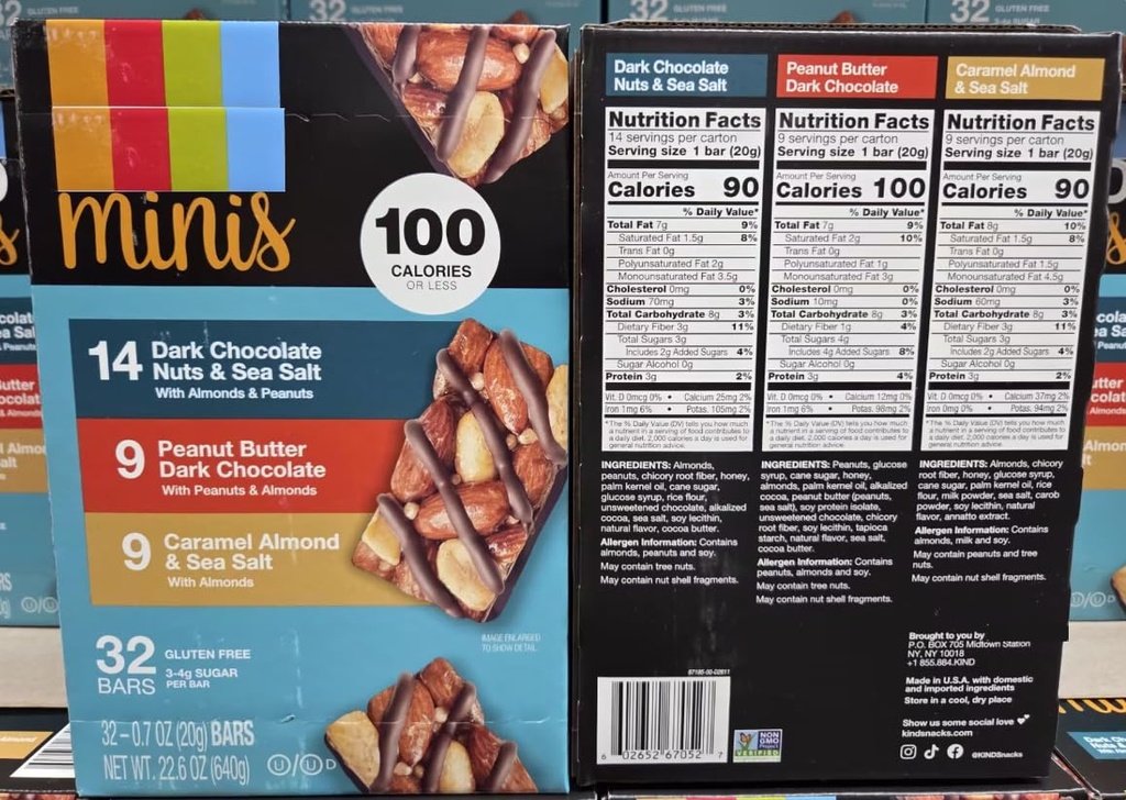 Kind Minis Variety Pack 32 Bar 22.4oz 640g Box