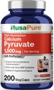 NusaPure Calcium Pyruvate 1500mg 200 Vegetarian Caps (No-GMO, Vegan) - 750mg por caps
