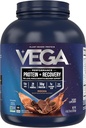 Vega Sport Vegan Protein Powder + Recuperación - 30g Plant Based Protein per Serving, Mocha, 45 Servings, 5g BCAAs, Probiotics, NSF Certified, for Shakes & Smoothies, 4.2lbs (Packaging May Vary)