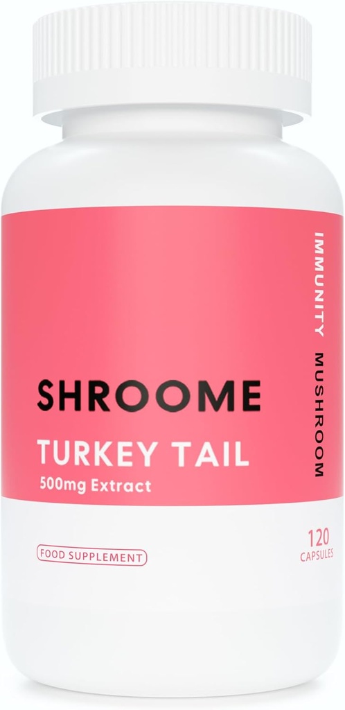 Turquía Tail Mushroom Capsules  120 Capsules ← Premium Beta Glucans Silencio High Strength Extract ← Mushroom Supplement Silencio 100% Fruiting Bodies ← No Additives  Vegan