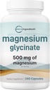 Magnesium Glycinate 500mg, 240 Capsules ← 100% Chelated for Max Absorption ¦ Apoyo para el sueño, el musculo, el corazón < Nerve Health ← Non-GMO