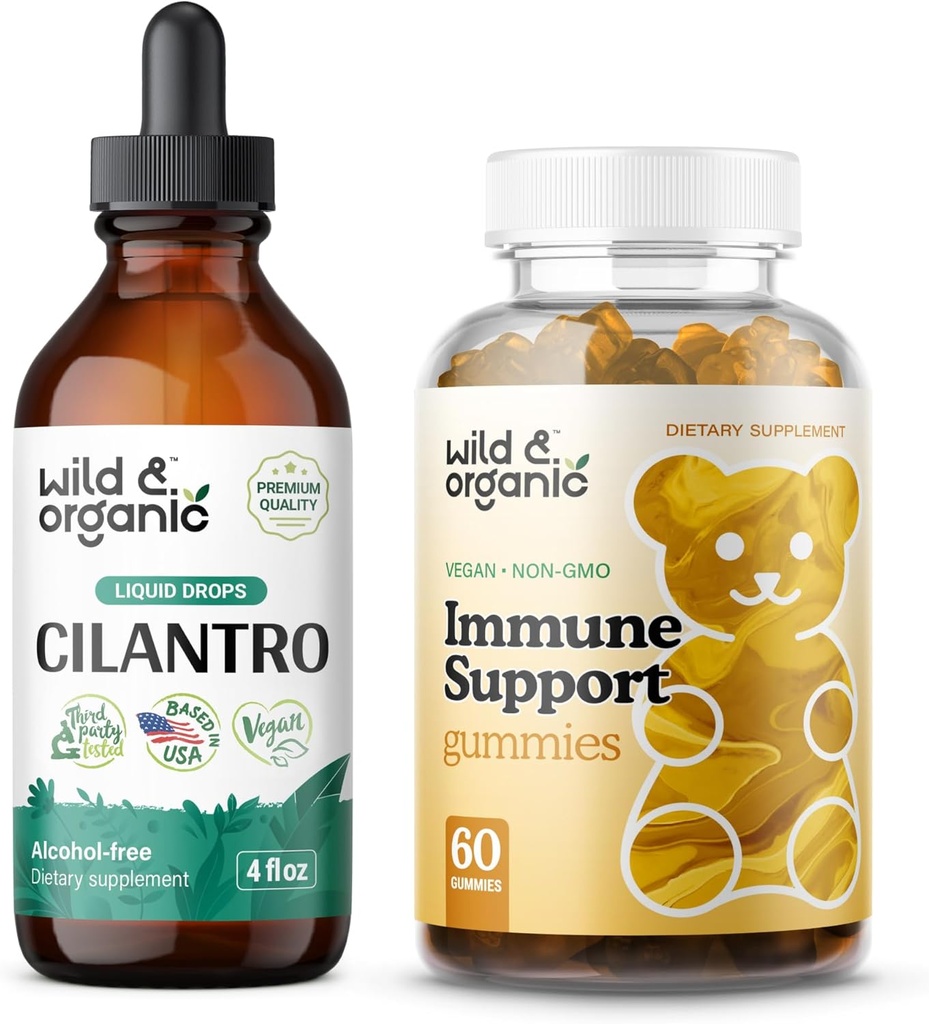 Wild &amp; Organic Cilantro Tincture 4 fl oz &amp; Immune Support Gummies