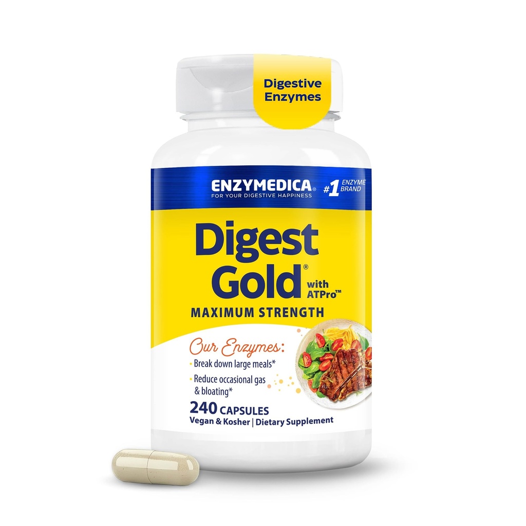 Enzymedica, Digest Gold + ATPro, Maximum Strength Digestive Enzymes, 21 Capsules (FFP)