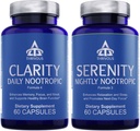 Thrivous Clarity & Serenity Stack – Day + Night Nootropic Bundle for Focus, Mood, Relax & Sleep Support – 120 Vegan Capsules