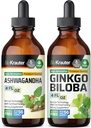 BIO KRAUTER Ashwagandha Tincture 4 Fl. Oz. " Ginkgo Biloba Tincture 4 Fl. Oz.