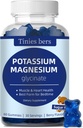 Potasio Magnesium Gummies, Potassium Gummies Sugar Gratis para Adultos Niños, Soporte Leg Cramps & Muscle & Heart Health, Magnesium Glycinate Gummies Best for Bedtime, Vegan, Non-GMO, Berry Flavor, 60