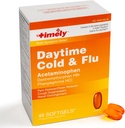 Lágrimas de hora, INC. Timely Daytime Cold and Flu Medicine 48 Softgels - Cough Suppressant, Nasal Decongestant, Doin Reliever