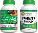 Botanic Choice Mega Fruits and Veggies Blend (60 Capsules) + Complejo Prostate 9 (30 Softgels) Bundle - Balance energético &amp; Suplemento Superalimentos + Flujo urinario &amp; Salud Celular