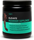 LEGION Elevate Mushroom Supplement Powder - Mushroom Blend of Lions Mane Powder, Reishi Powder " Beta-Glucan- Mushroom Powder to Boost Immune System, Mood " Performance Dutch Chocolate (30 Servings)