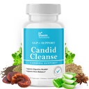 Candida Cleanse Detox for Women & Men with GLP-1 Support - Dr Vitamin Candida Support Supplement, Oregano Leaf, Caprylic Acid, Black Walnut & LactoSpore Probiotics, Non-GMO, 30 Day Supply