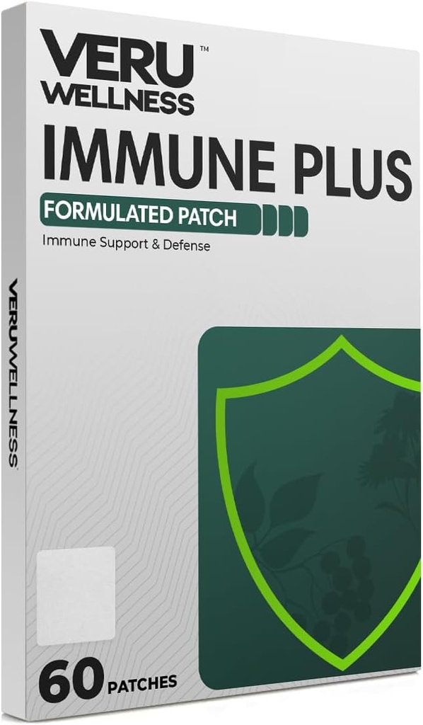Veru Wellness Immune Plus Patch - Daily Immune - Total Health, Zinc, Elderberry y Echinacea (60 Day)