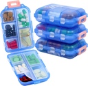 4PS Organizador de píldoras de viaje con 164 etiquetas Slice,10 Compartments Travel Pill Box Portable Polding Small Pill Case Daily Pill Container Utilizado para el almacenamiento de carry Medicine Organizer by M MUchengbao (Blue)