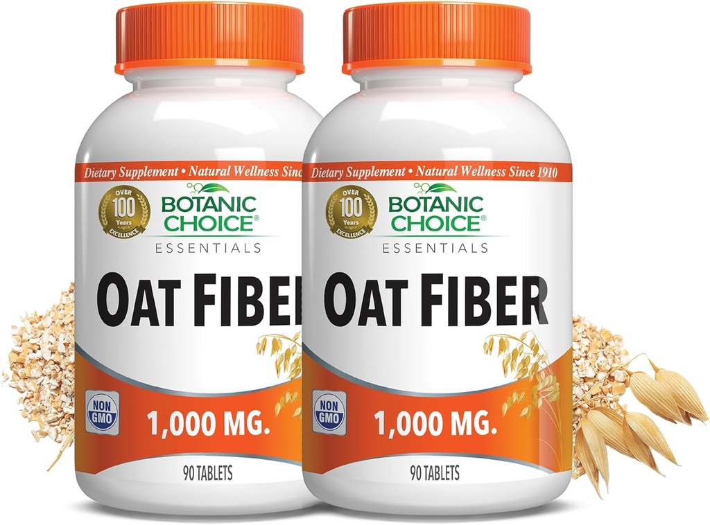 Botanic Choice Oat Fiber Suplemento dietético - Salud Digestiva para Mujeres y Hombres - Pack de 2