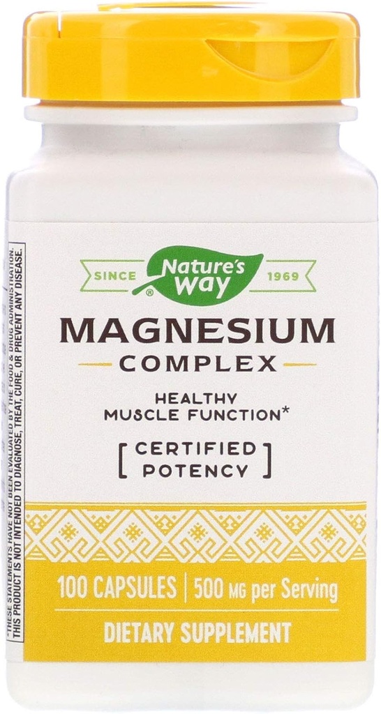 Nature's Way Magnesium Complex, 100 Capsules, Pack of 2