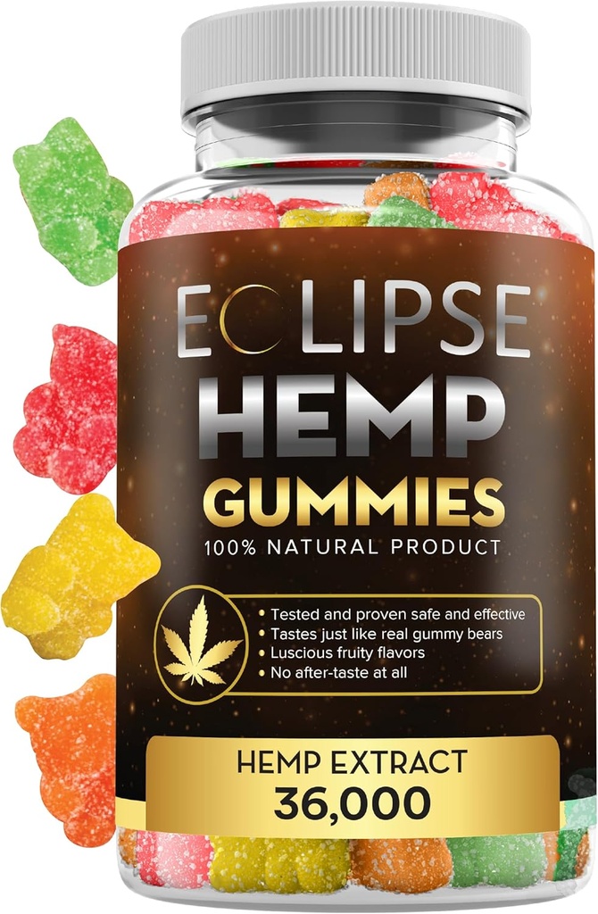 Ganchos de cáñamo - 36.000 MG (60 Conde) - 600 MG Per Gummy Bear con aceite de cáñamo - Made in USA