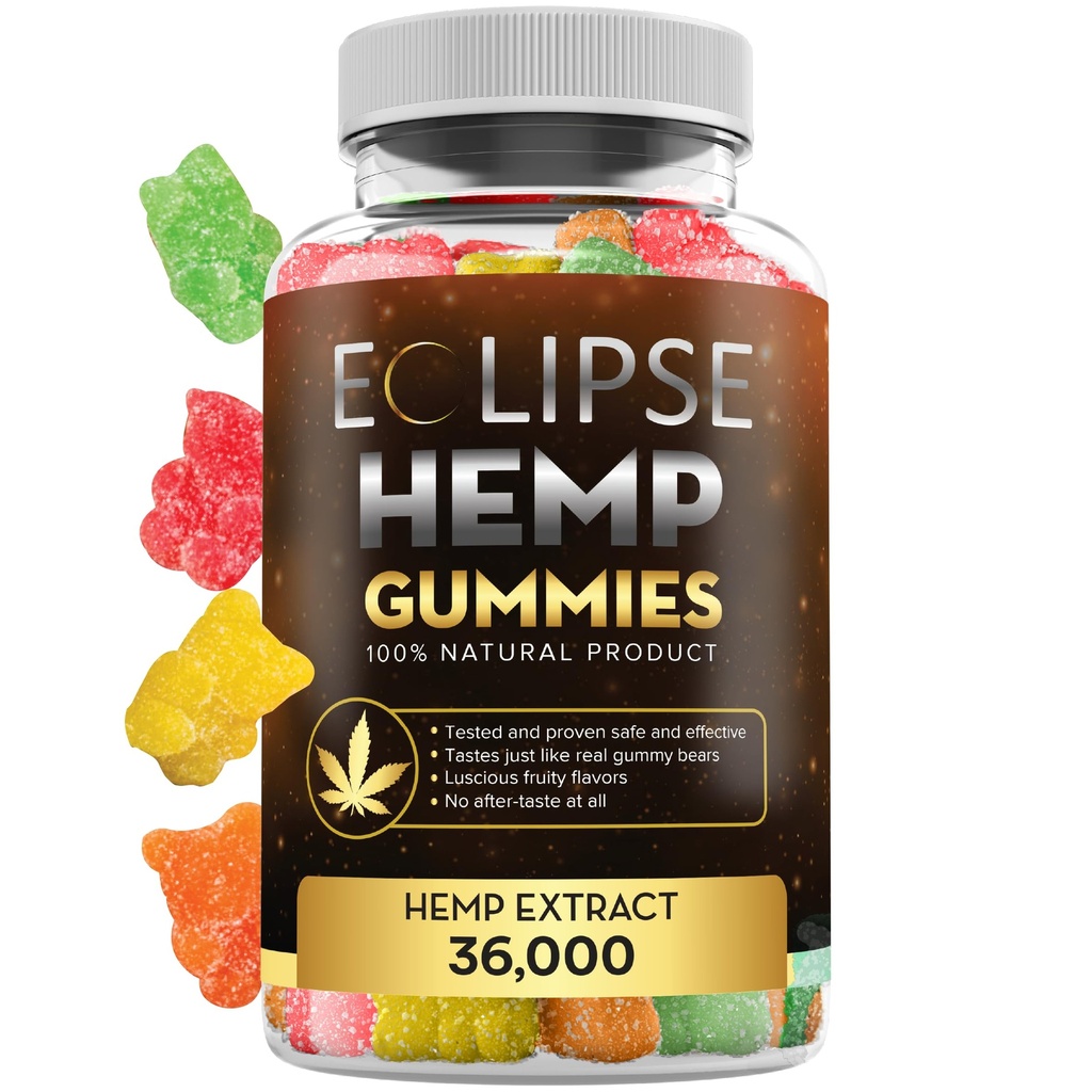 Ganchos de cáñamo - 36.000 MG (60 Conde) - 600 MG Per Gummy Bear con aceite de cáñamo - Made in USA