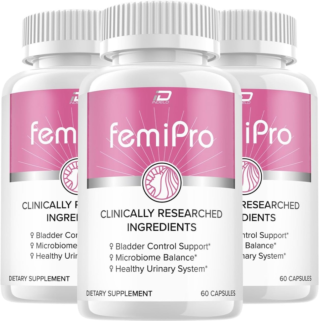 FemiPro Suplemento - Probiotic Femi Pro Pills, FemiPro Soporte 24 horas Microbiome Probiotic Urinary Control Health, Femie Pro Reviews (3 Pack - 180 Capsules)