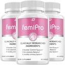 FemiPro Suplemento - Probiotic Femi Pro Pills, FemiPro Soporte 24 horas Microbiome Probiotic Urinary Control Health, Femie Pro Reviews (3 Pack - 180 Capsules)