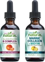 Por qué no vitamina natural B Complejo gotas líquidos y colágeno líquido marino para el cabello, la piel y las uñas